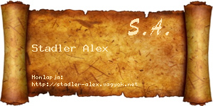Stadler Alex névjegykártya